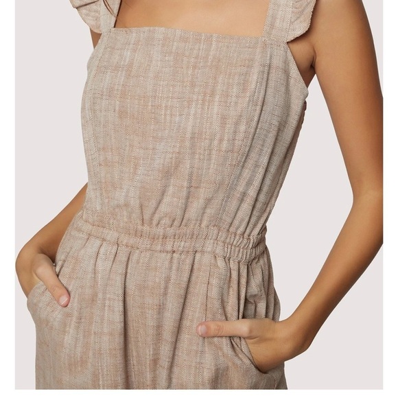 NWT Lost + Wander short sleeve Linen blend one piece Pantsuit women’s sz L Red - Picture 13 of 15